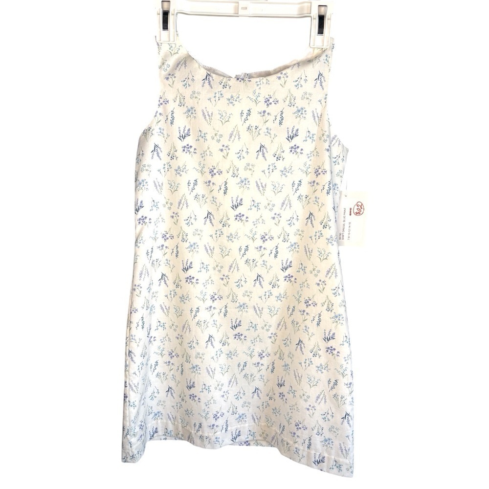 Maggie Breen Girls spring  summer dress white lavender floral sz 7 100% cotton